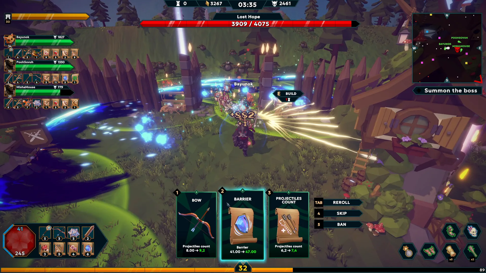 Gameplay: defending the village against a horde